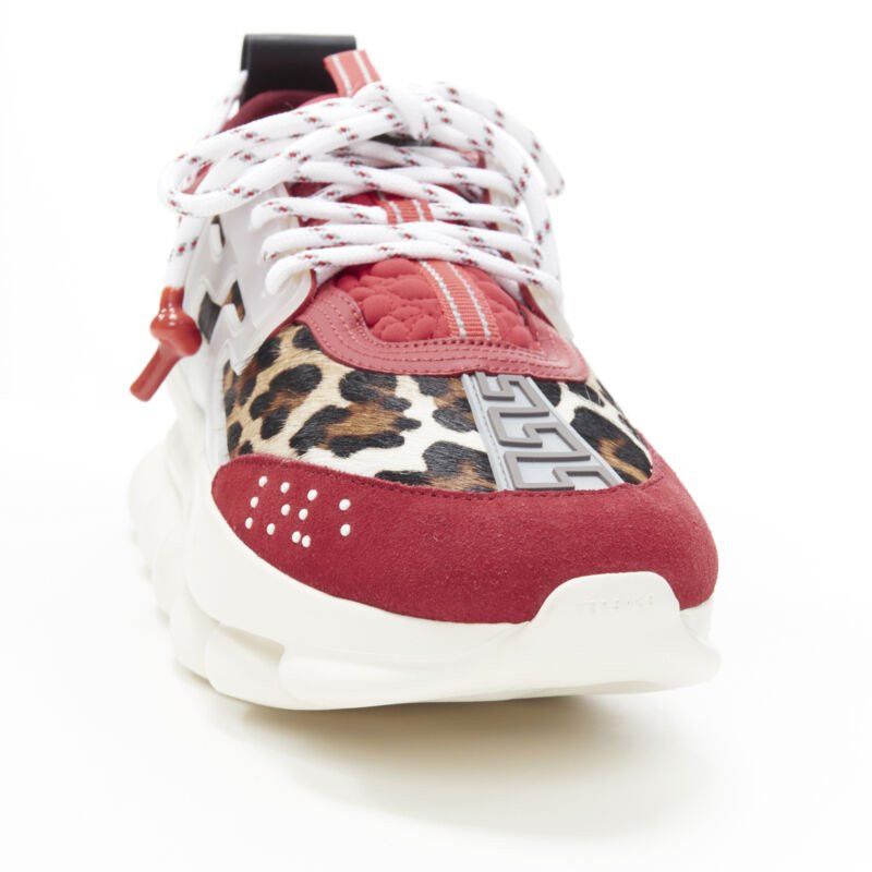 Versace new VERSACE Chain Reaction Red Wild Leopard low chunky sneaker EU38 US5 Size US 5 / EU 37 - 8 Thumbnail