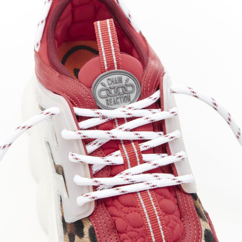 Versace new VERSACE Chain Reaction Red Wild Leopard low chunky sneaker EU38 US5 Size US 5 / EU 37 - 10 Thumbnail