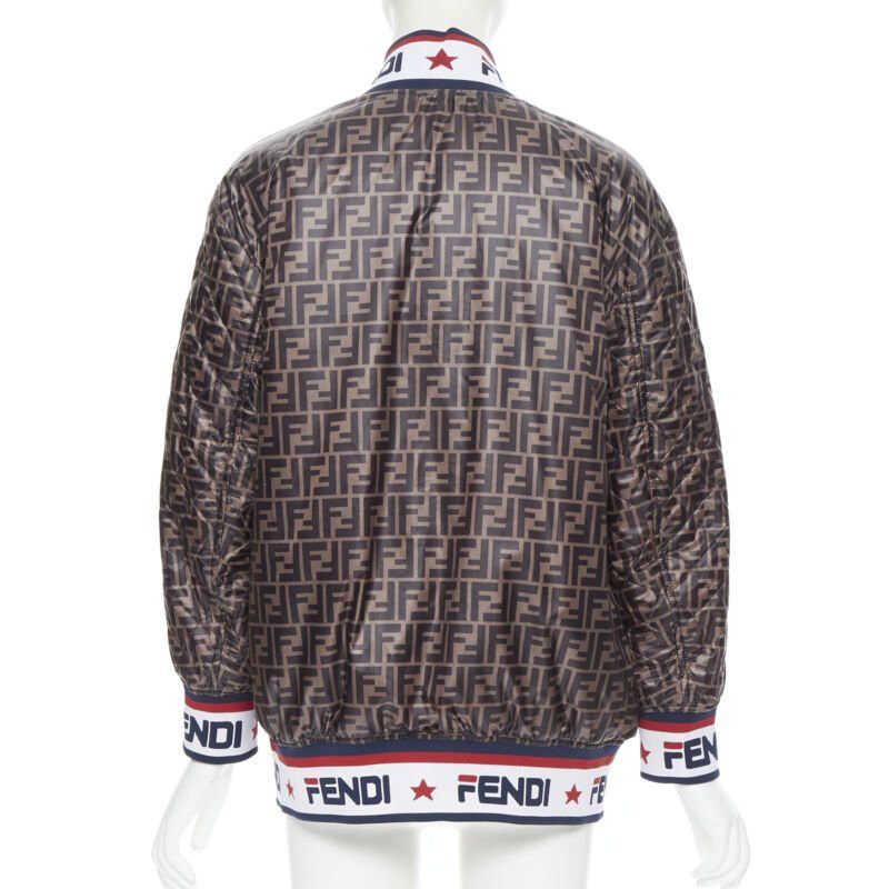Fendi new FENDI FILA reversible colorblocked silk Zucca monogram bomber jacket IT38 XS Size XS / US 0-2 / IT 36-38 - 5 Thumbnail