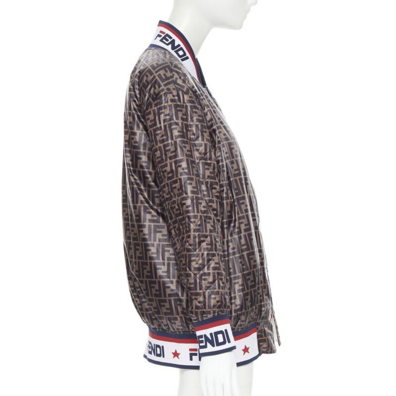 Fendi new FENDI FILA reversible colorblocked silk Zucca monogram bomber jacket IT38 XS Size XS / US 0-2 / IT 36-38 - 3 Thumbnail
