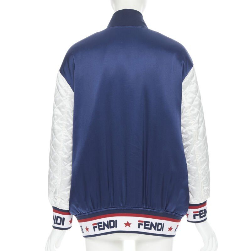 Fendi new FENDI FILA reversible colorblocked silk Zucca monogram bomber jacket IT38 XS Size XS / US 0-2 / IT 36-38 - 6 Thumbnail