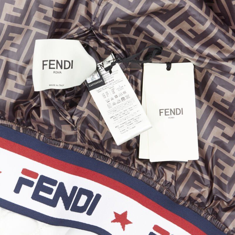 Fendi new FENDI FILA reversible colorblocked silk Zucca monogram bomber jacket IT38 XS Size XS / US 0-2 / IT 36-38 - 12 Thumbnail