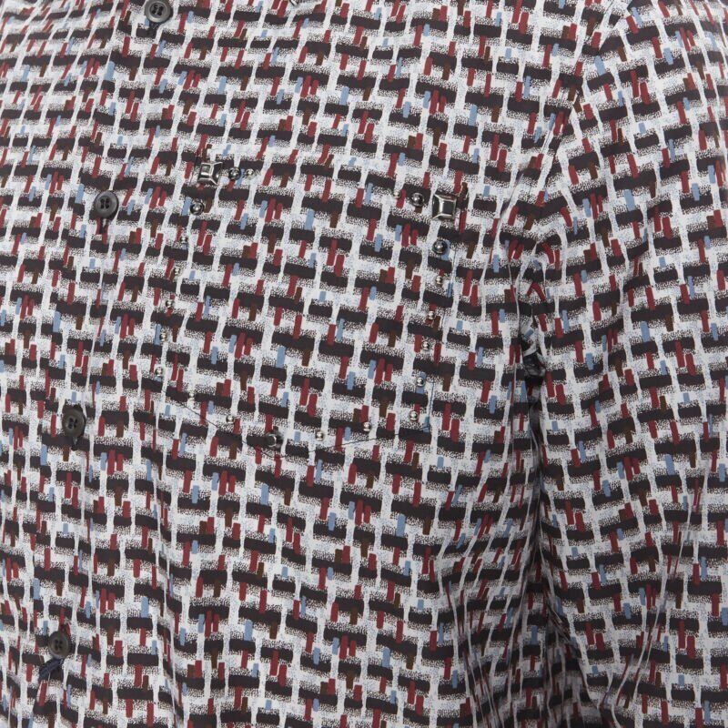 Prada new PRADA 2018 Losanga abstract geometric print studded collar shirt EU39 M Size US M / EU 48-50 / 2 - 7 Thumbnail