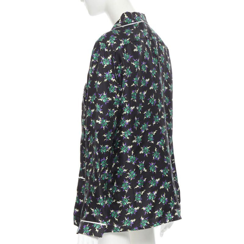 Prada new PRADA 2019 Frankenstein Micro Heart black print 100% silk pyjama shirt top S Size S / US 4 / IT 40 - 6 Thumbnail