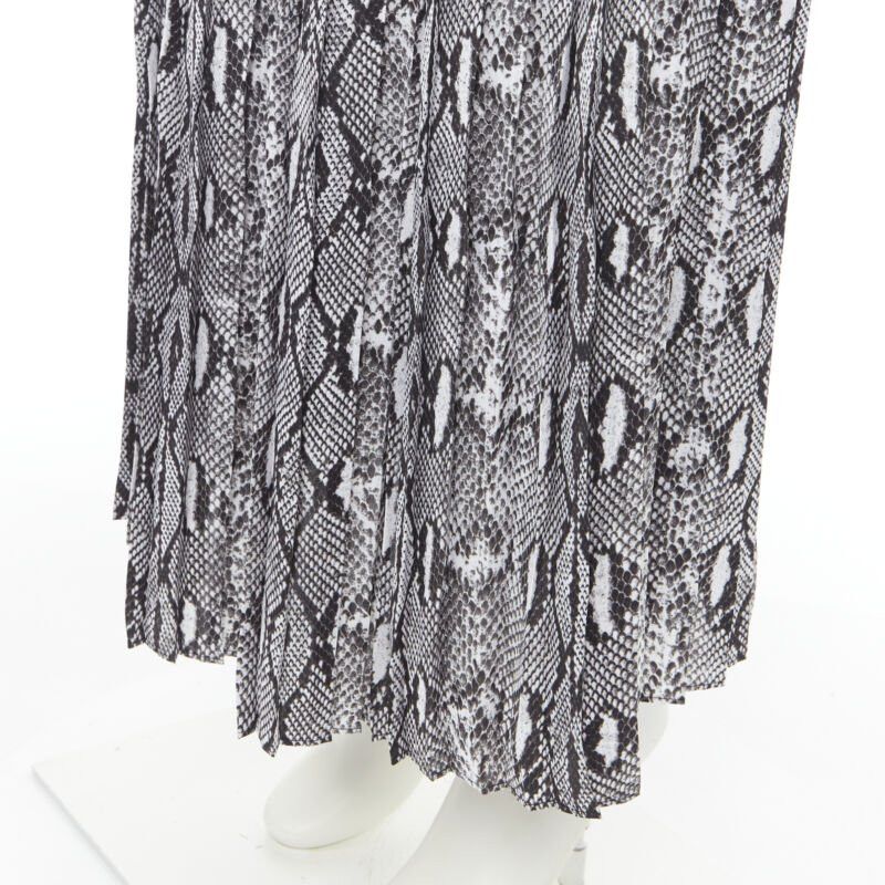 MICHAEL KORS black white python print pleated midi summer skirt XS