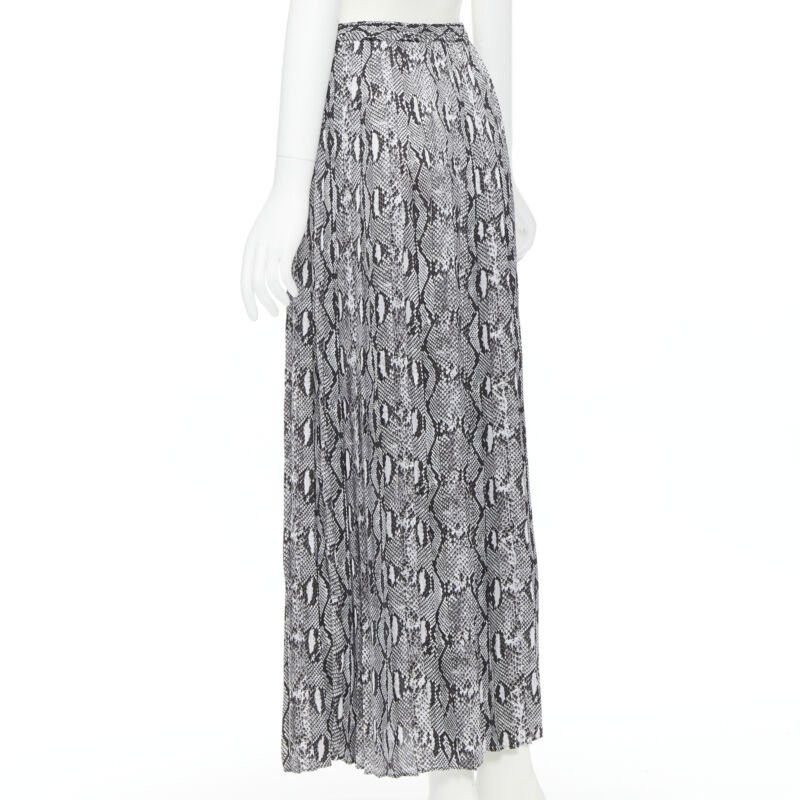 MICHAEL KORS black white python print pleated midi summer skirt XS