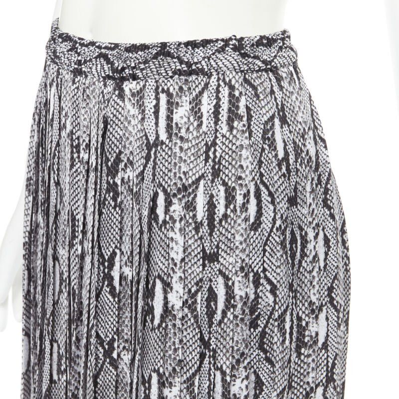 MICHAEL KORS black white python print pleated midi summer skirt XS