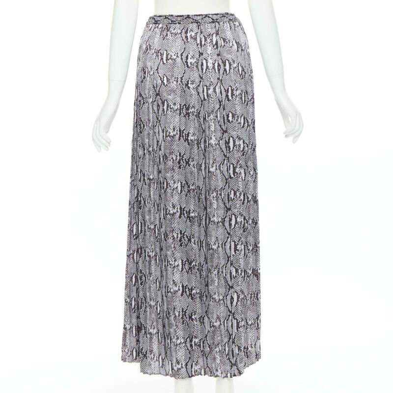 MICHAEL KORS black white python print pleated midi summer skirt XS