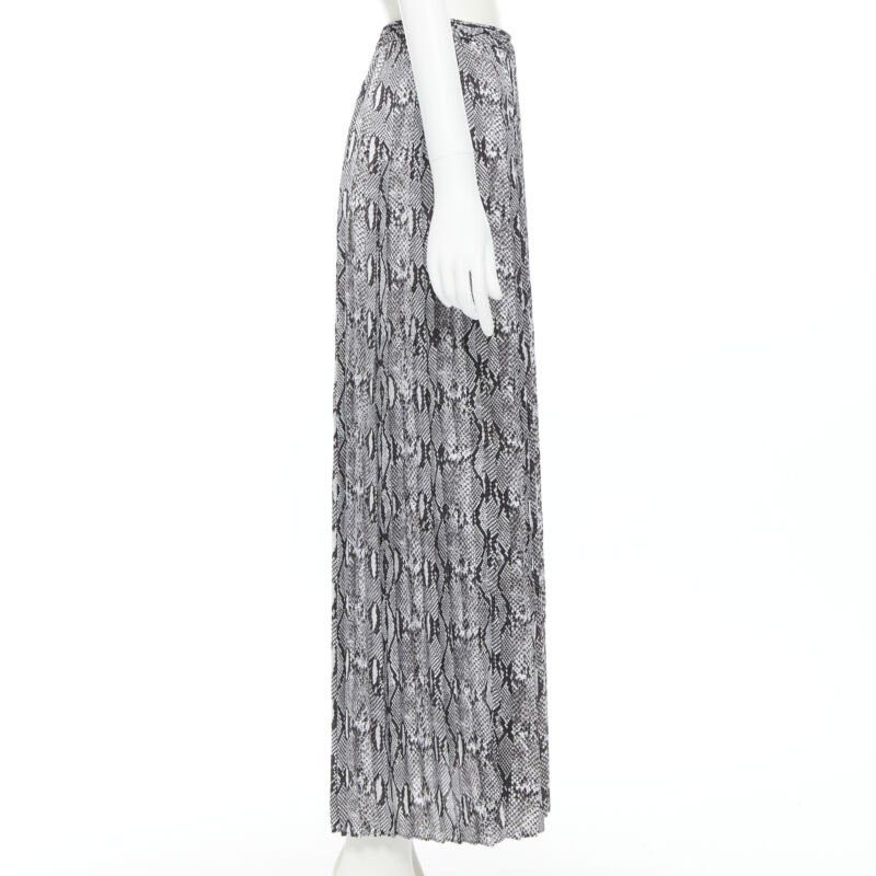 MICHAEL KORS black white python print pleated midi summer skirt XS