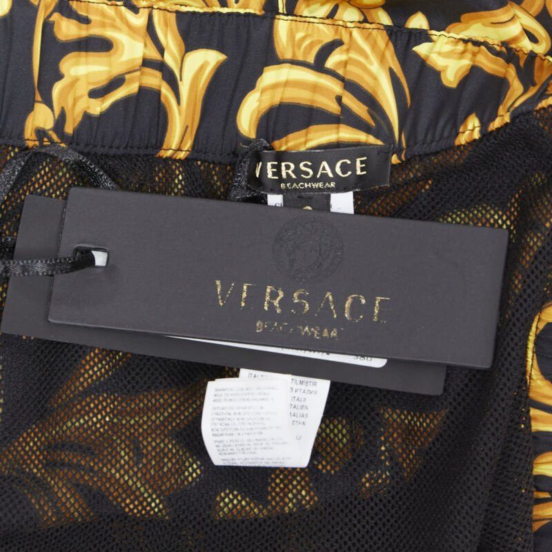 Versace VERSACE gold Medusa button black floral barocco summer swim shorts IT6 L Size US 34 / EU 50 - 9 Thumbnail