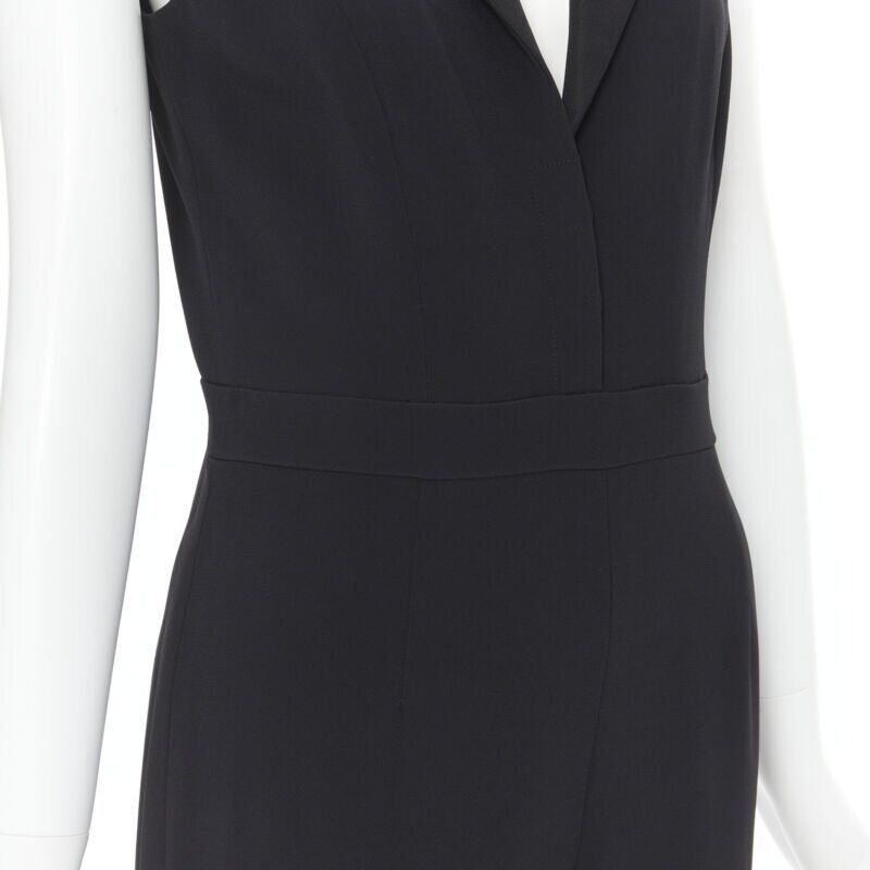 Brandon Maxwell new BRANDON MAXWELL black shawl collage plunge wide leg evening jumpsuit US2 XS Size 27" / US 4 / IT 40 - 7 Thumbnail