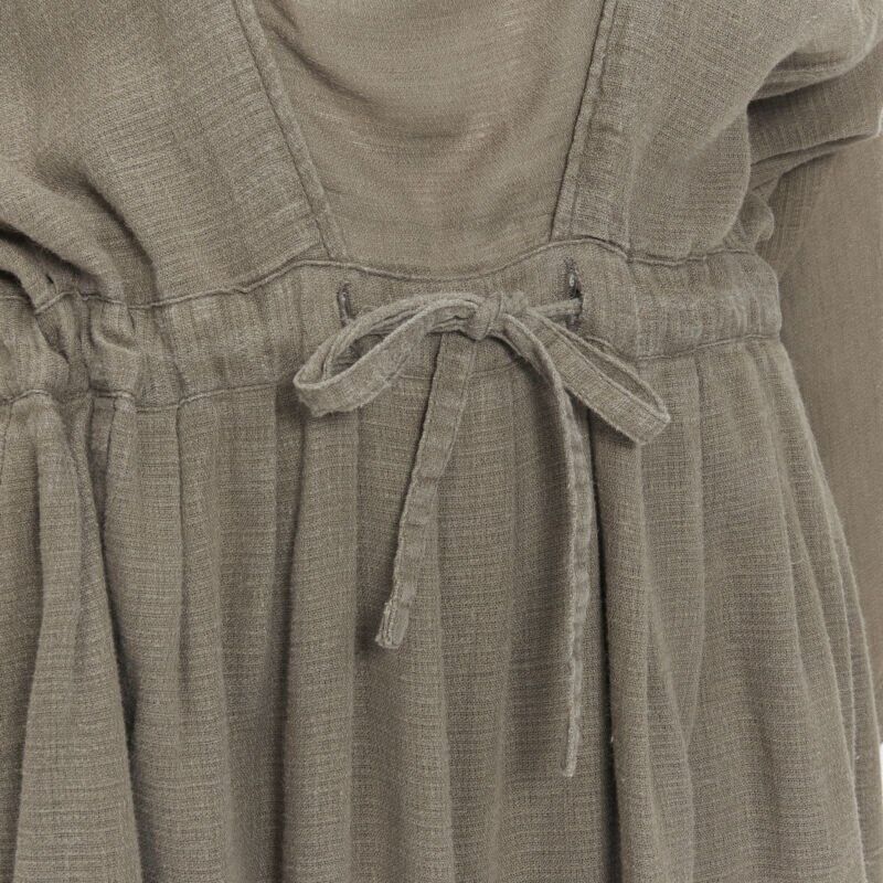 Issey Miyake vintage ISSEY MIYAKE 1980's beige linen yellow obi belt cowl neck dress M rare Size M / US 6-8 / IT 42-44 - 9 Thumbnail