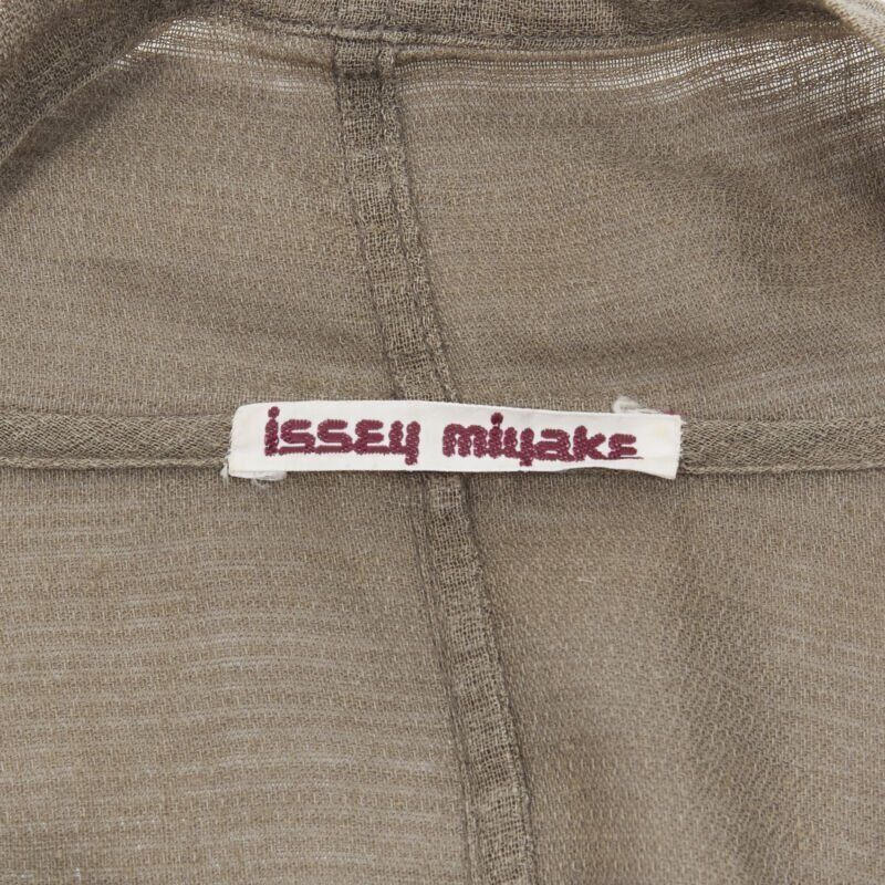 Issey Miyake vintage ISSEY MIYAKE 1980's beige linen yellow obi belt cowl neck dress M rare Size M / US 6-8 / IT 42-44 - 11 Thumbnail