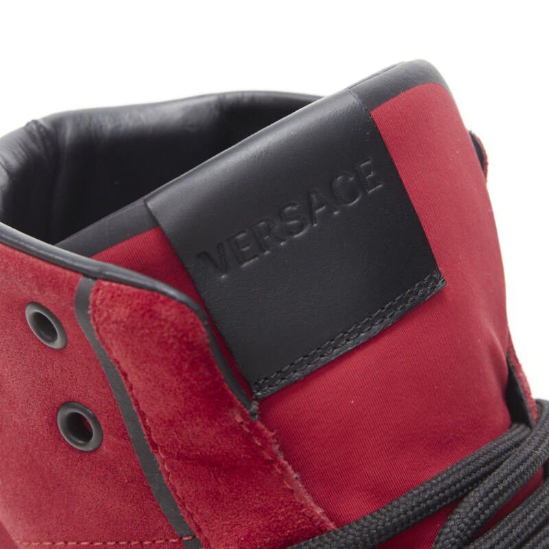Versace VERSACE red suede Medusa emblem nastro logo ribbon high top sneakers EU40 Size US 7 / EU 40 - 8 Thumbnail
