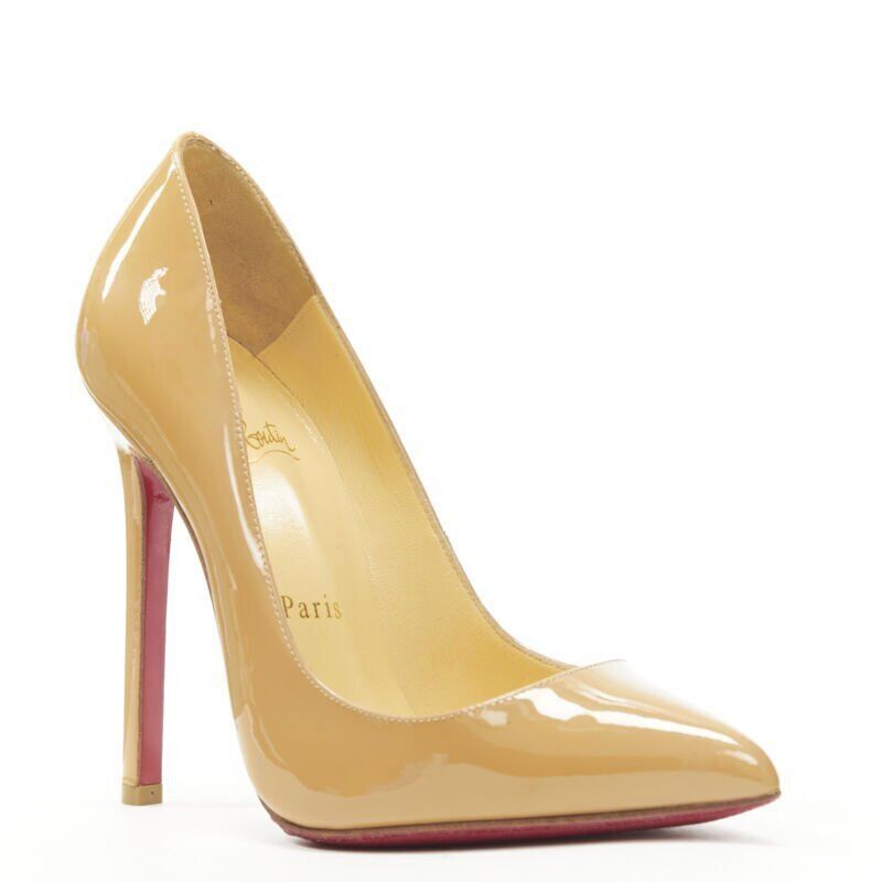 Christian Louboutin CHRISTIAN LOUBOUTIN Pigalle 120 nude patent leather pointy stiletto pigalle EU36 Size US 6 / IT 36 - 2 Thumbnail