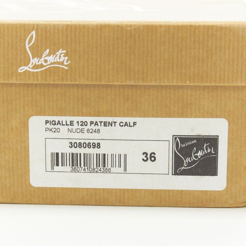 Christian Louboutin CHRISTIAN LOUBOUTIN Pigalle 120 nude patent leather pointy stiletto pigalle EU36 Size US 6 / IT 36 - 10 Thumbnail