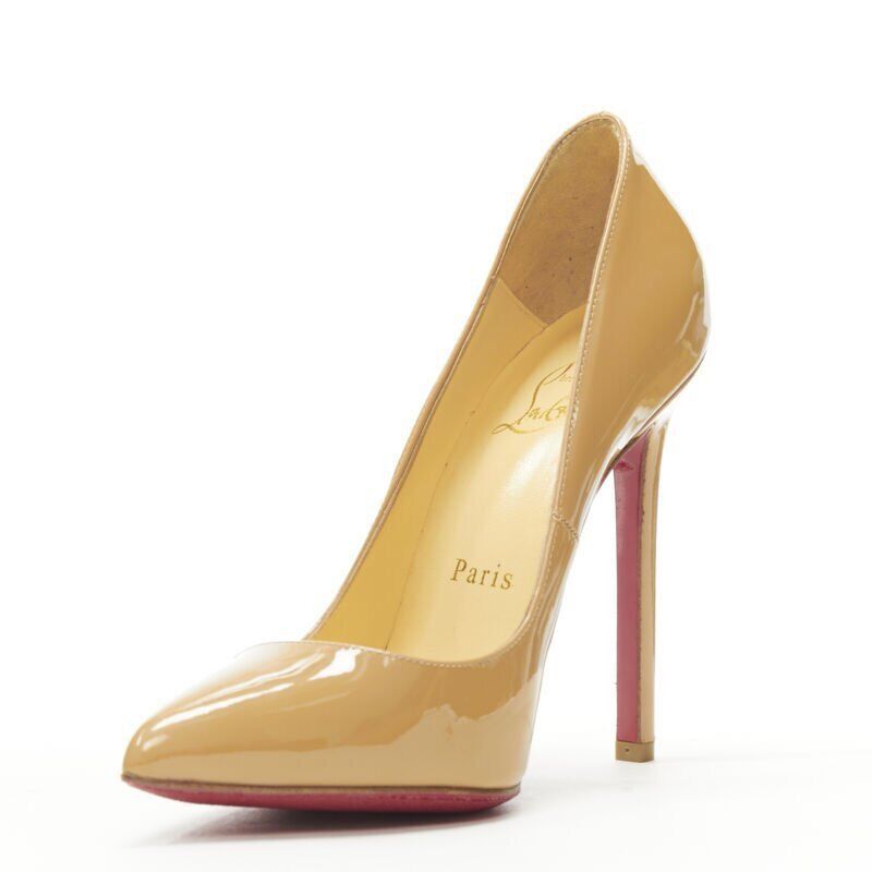 Christian Louboutin CHRISTIAN LOUBOUTIN Pigalle 120 nude patent leather pointy stiletto pigalle EU36 Size US 6 / IT 36 - 4 Thumbnail