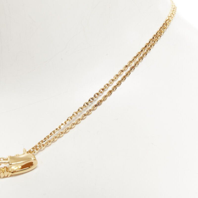 Versace new VERSACE Safety Pin Medusa pendant gold nickel short necklace choker Size ONE SIZE - 9 Thumbnail