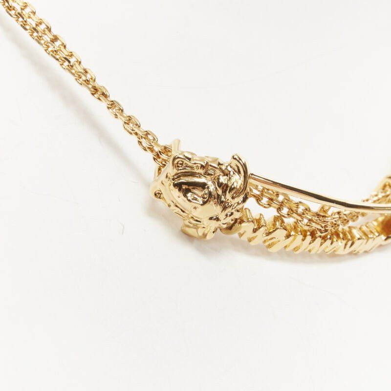 Versace new VERSACE Safety Pin Medusa pendant gold nickel short necklace choker Size ONE SIZE - 6 Thumbnail