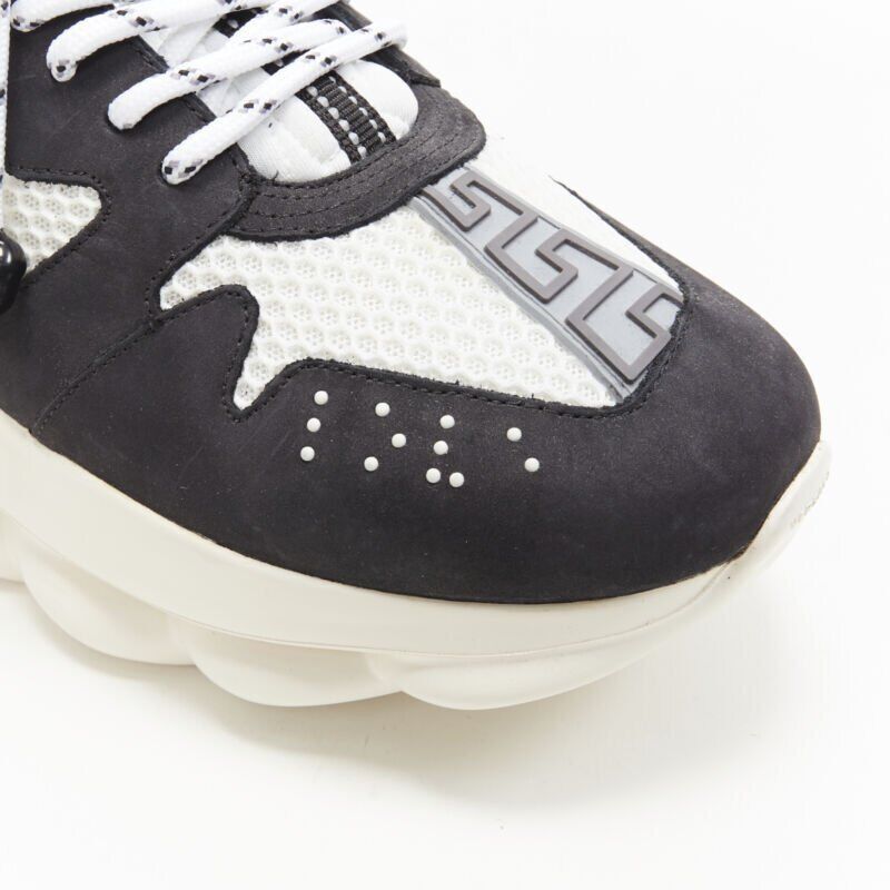 Versace new VERSACE Chain Reaction black white red suede mesh low chunky sneaker EU41 Size US 8 / EU 41 - 8 Thumbnail