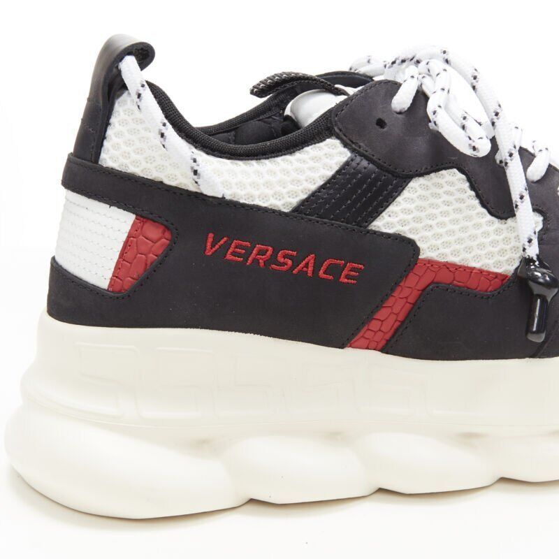 Versace new VERSACE Chain Reaction black white red suede mesh low chunky sneaker EU41 Size US 8 / EU 41 - 9 Thumbnail