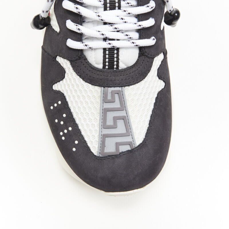 Versace new VERSACE Chain Reaction black white red suede mesh low chunky sneaker EU41 Size US 8 / EU 41 - 7 Thumbnail