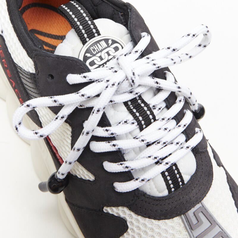 Versace new VERSACE Chain Reaction black white red suede mesh low chunky sneaker EU41 Size US 8 / EU 41 - 11 Thumbnail