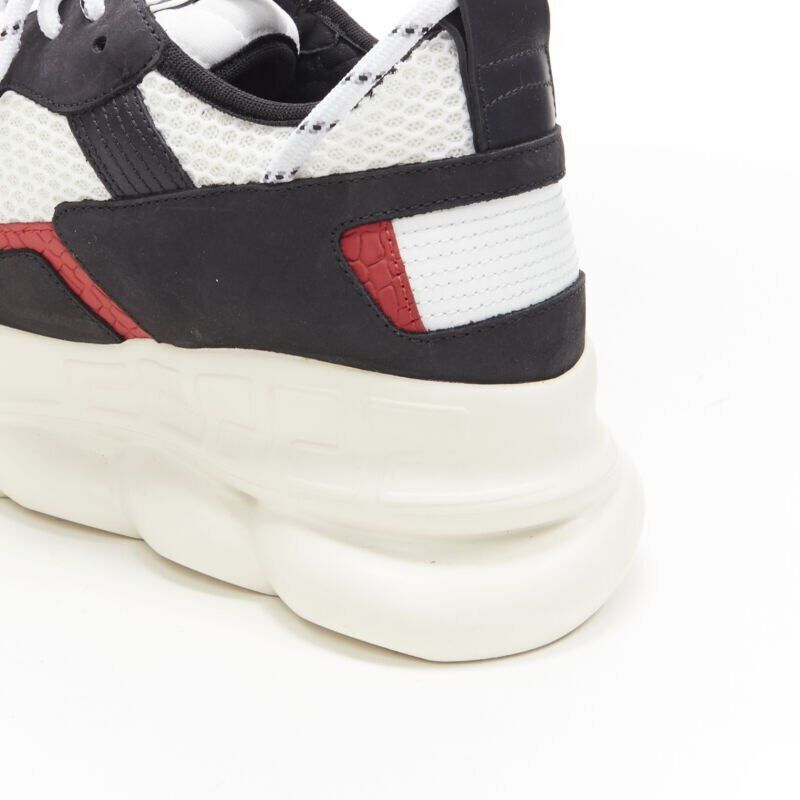 Versace new VERSACE Chain Reaction black white red suede mesh low chunky sneaker EU41 Size US 8 / EU 41 - 10 Thumbnail
