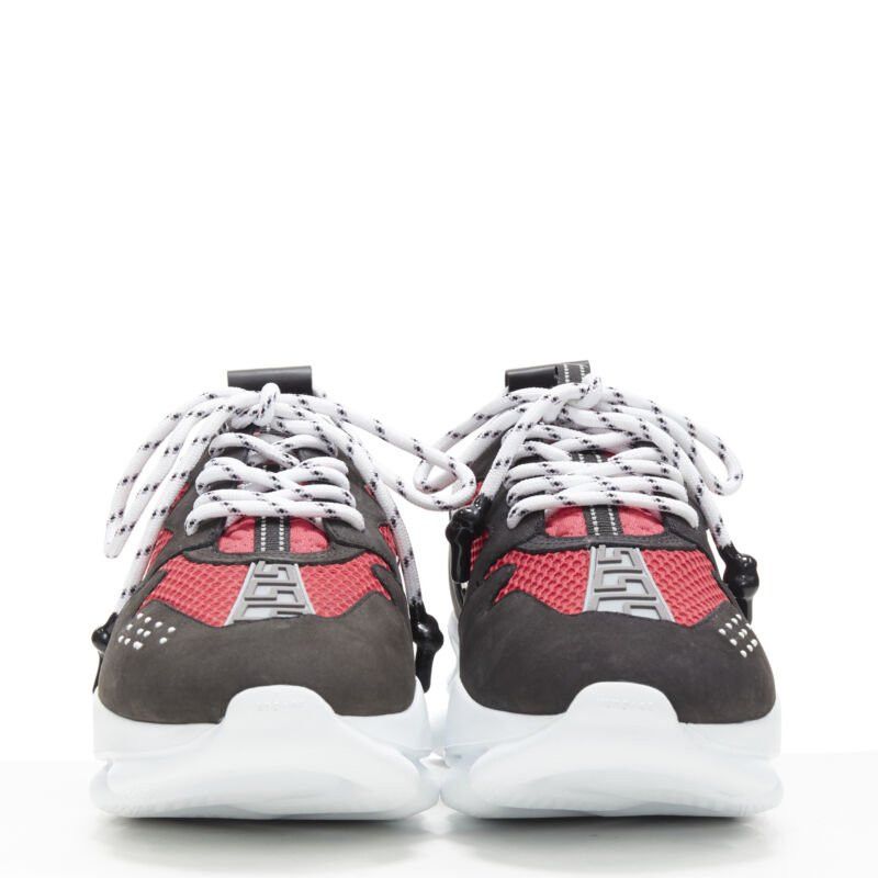 Versace new VERSACE Chain Reaction Black Red suede low top chunky sneaker EU38.5 US5.5 Size US 5.5 / EU 38 - 3 Thumbnail