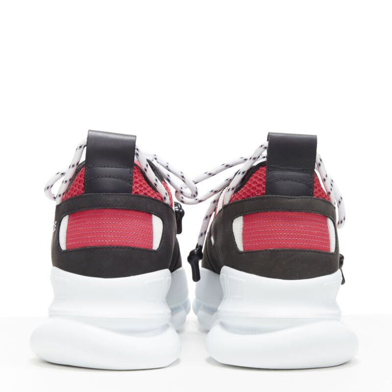 Versace new VERSACE Chain Reaction Black Red suede low top chunky sneaker EU38.5 US5.5 Size US 5.5 / EU 38 - 5 Thumbnail
