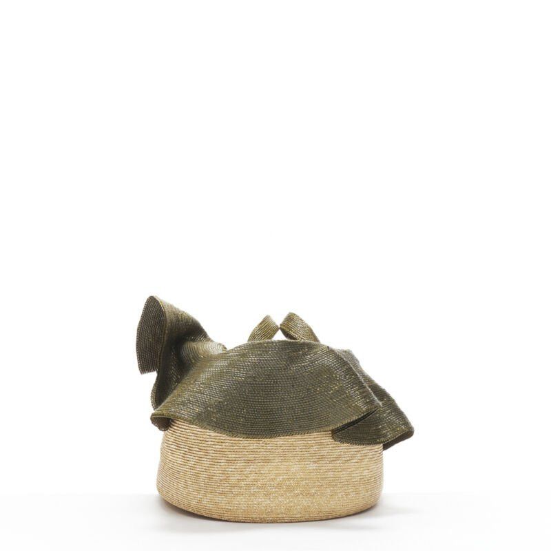 Rosie Assoulin new ROSIE ASSOULIN Oversized East West green ruffle raffia basket bag Size ONE SIZE - 4 Thumbnail