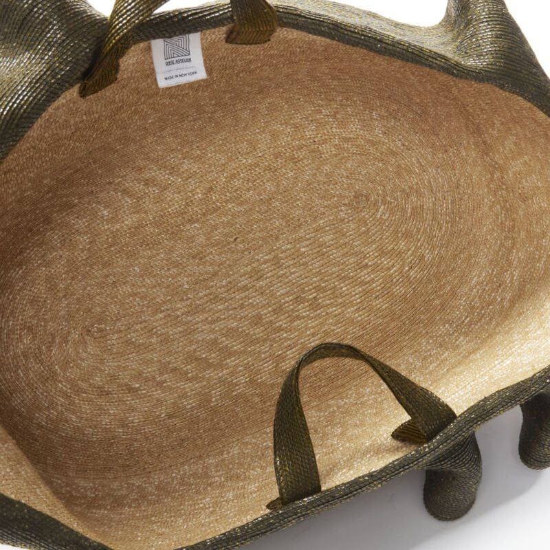 Rosie Assoulin new ROSIE ASSOULIN Oversized East West green ruffle raffia basket bag Size ONE SIZE - 11 Thumbnail