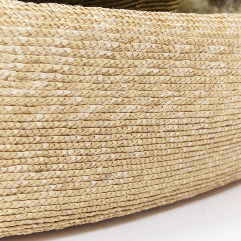 Rosie Assoulin new ROSIE ASSOULIN Oversized East West green ruffle raffia basket bag Size ONE SIZE - 10 Thumbnail