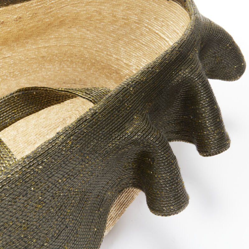 Rosie Assoulin new ROSIE ASSOULIN Oversized East West green ruffle raffia basket bag Size ONE SIZE - 9 Thumbnail