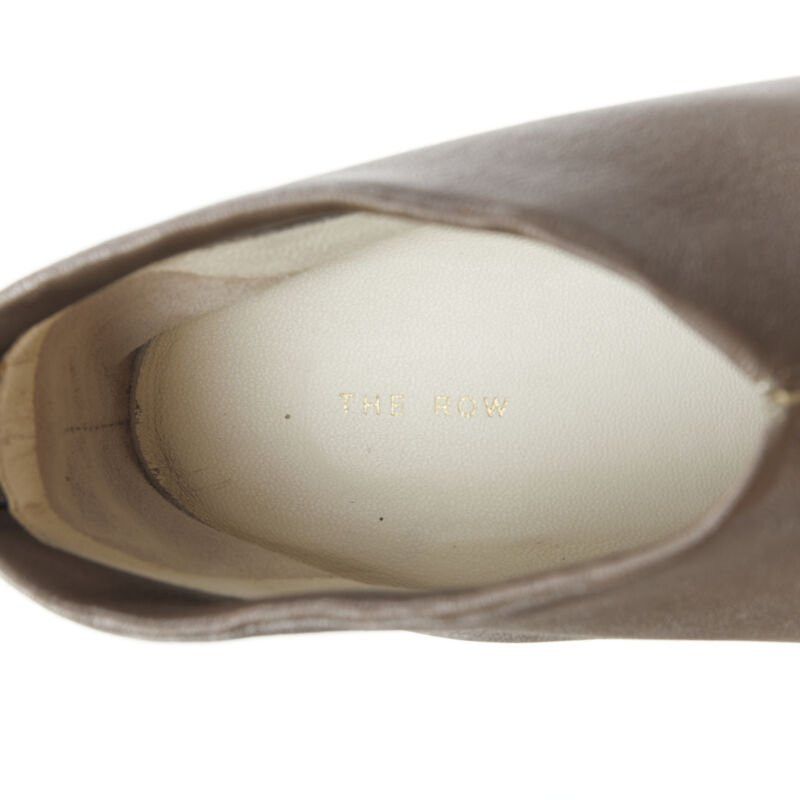 The Row new THE ROW Bourgeoise Stretch taupe brown pointy curved heel low bootie EU35.5 Size US 5.5 / IT 35.5 - 8 Thumbnail