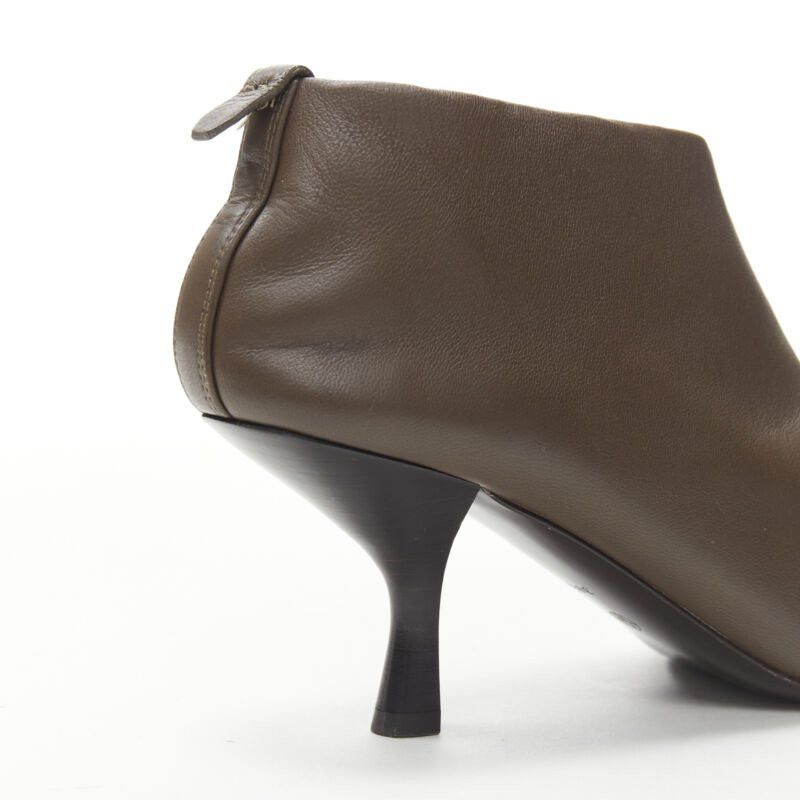 The Row new THE ROW Bourgeoise Stretch taupe brown pointy curved heel low bootie EU35.5 Size US 5.5 / IT 35.5 - 7 Thumbnail
