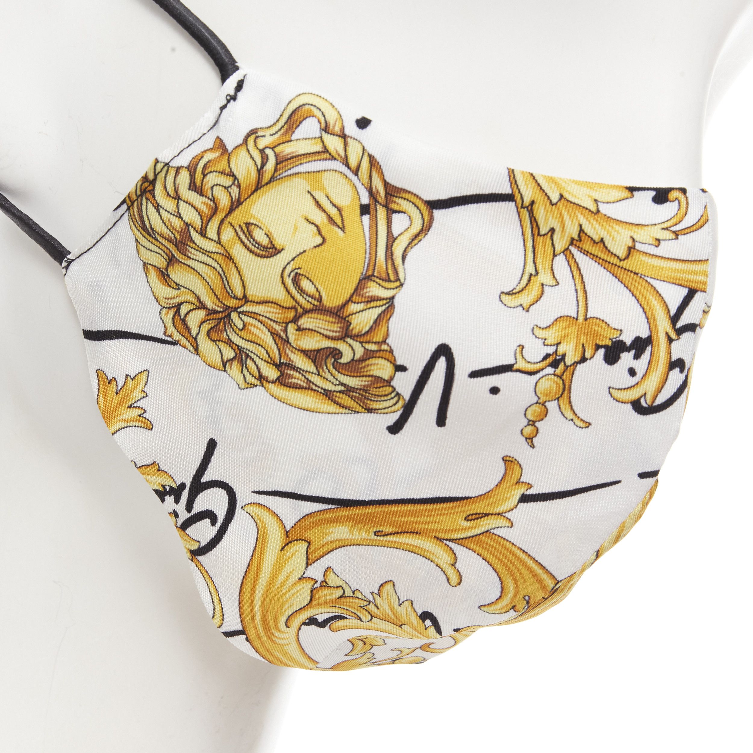 Versace VERSACE Gianni Signature gold Medusa Baroque 100% silk face mask Size ONE SIZE - 5 Thumbnail