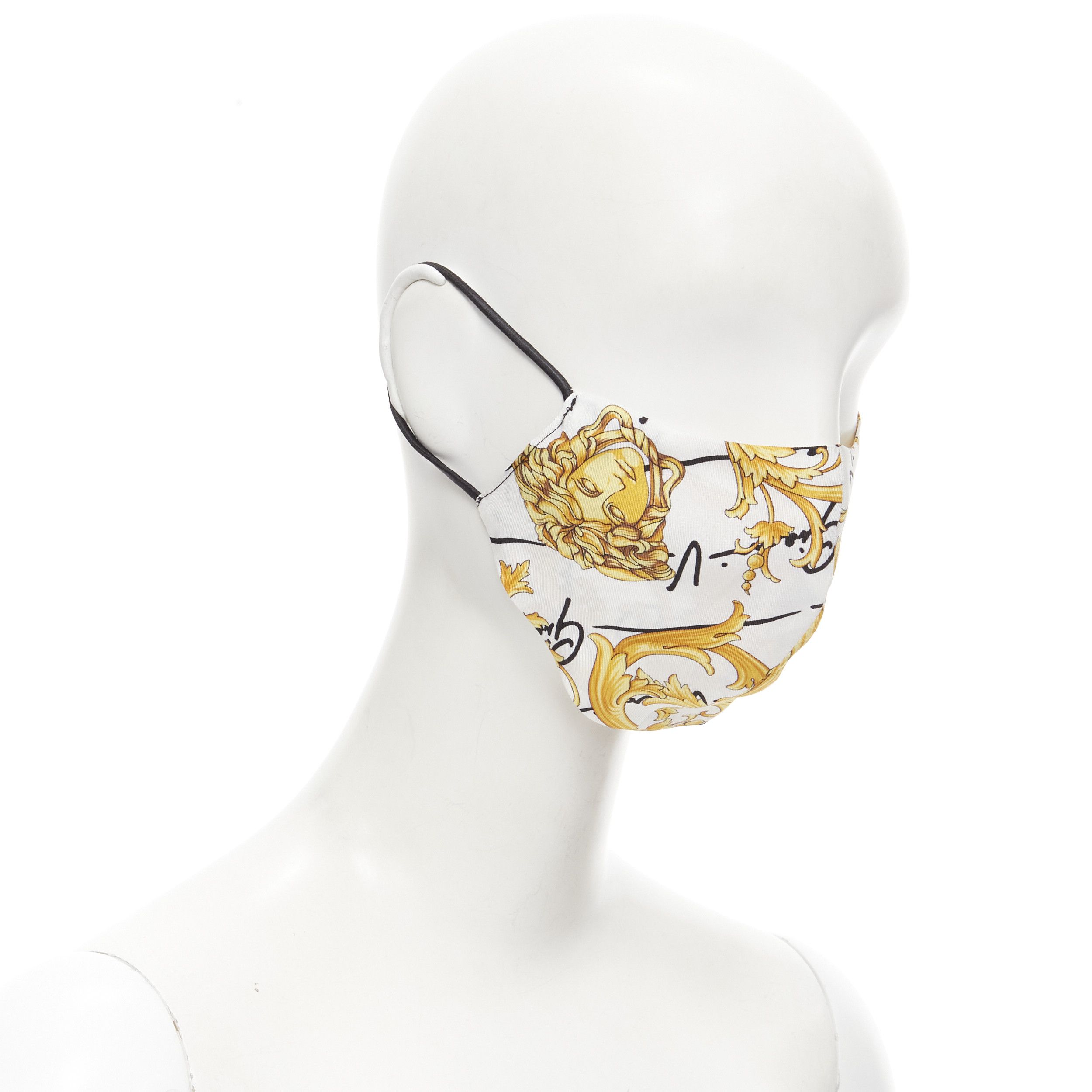 Versace VERSACE Gianni Signature gold Medusa Baroque 100% silk face mask Size ONE SIZE - 2 Thumbnail