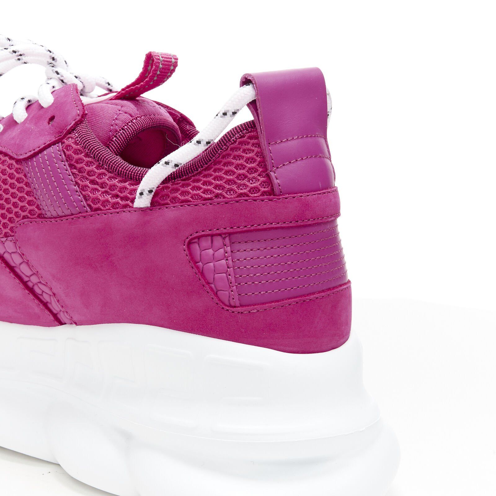 Versace new VERSACE Chain Reaction Blowzy all pink suede low top chunky sneaker EU39 Size US 6 / EU 39 - 9 Thumbnail