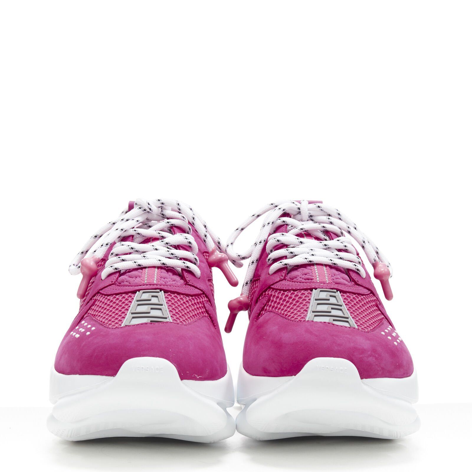 Versace new VERSACE Chain Reaction Blowzy all pink suede low top chunky sneaker EU39 Size US 6 / EU 39 - 3 Thumbnail
