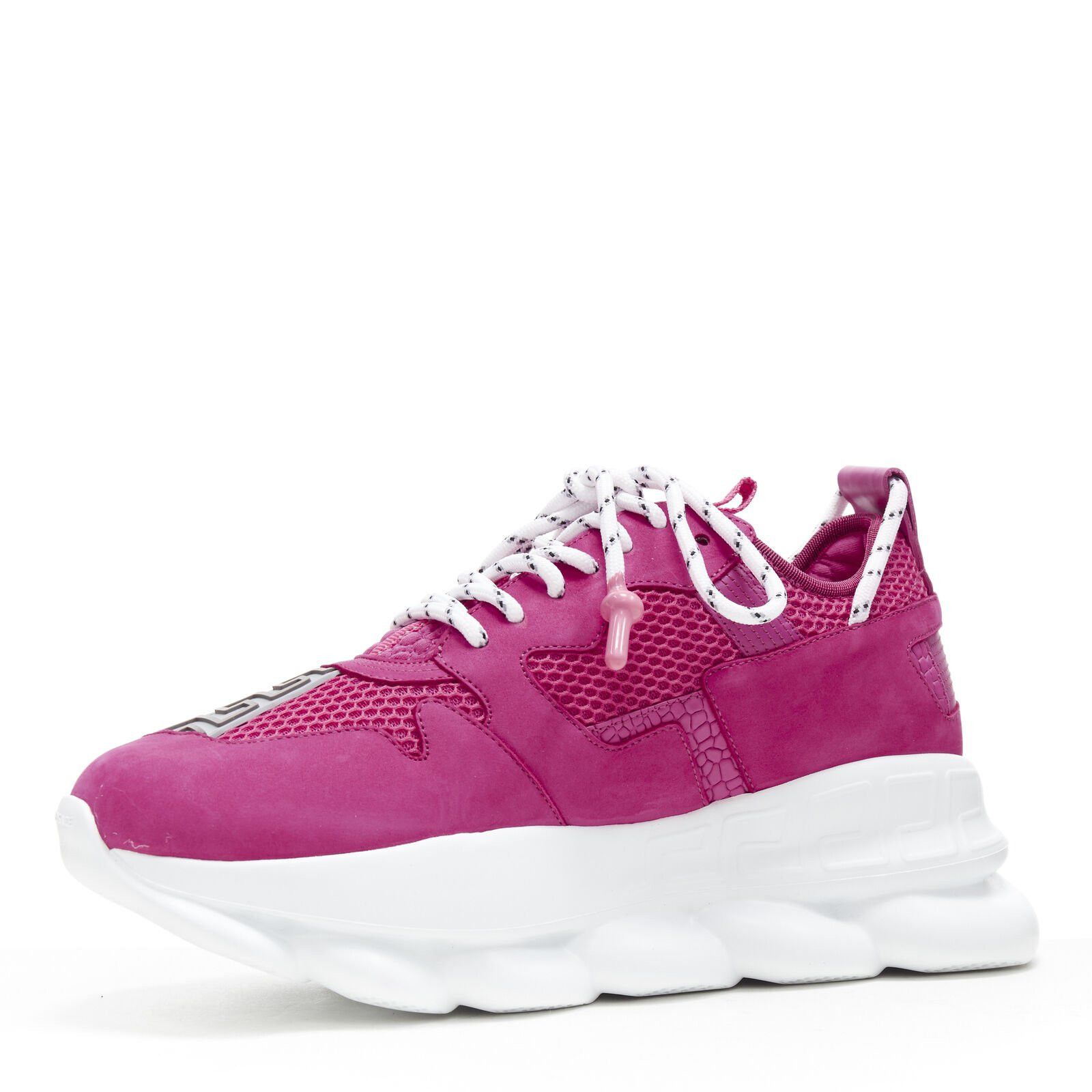 Versace new VERSACE Chain Reaction Blowzy all pink suede low top chunky sneaker EU39 Size US 6 / EU 39 - 4 Thumbnail