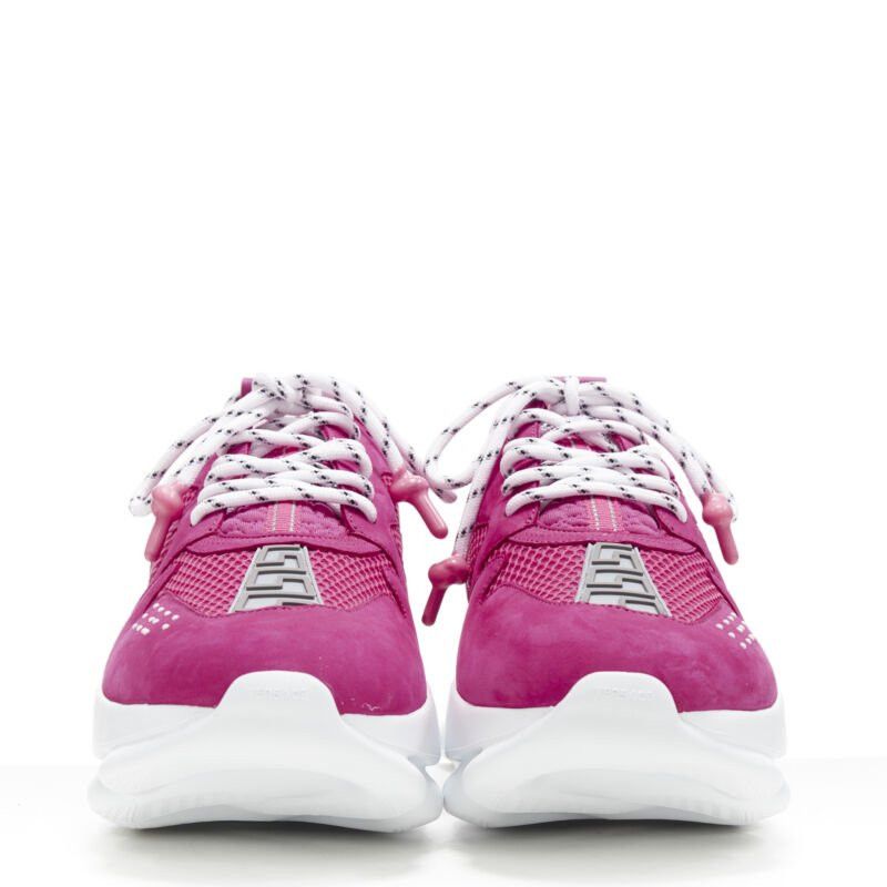 Versace new VERSACE Chain Reaction Blowzy all pink suede low top chunky sneaker EU40.5 Size US 7.5 / EU 40-41 - 3 Thumbnail
