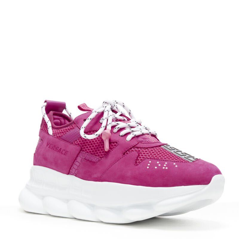 Versace new VERSACE Chain Reaction Blowzy all pink suede low top chunky sneaker EU40.5 Size US 7.5 / EU 40-41 - 2 Thumbnail