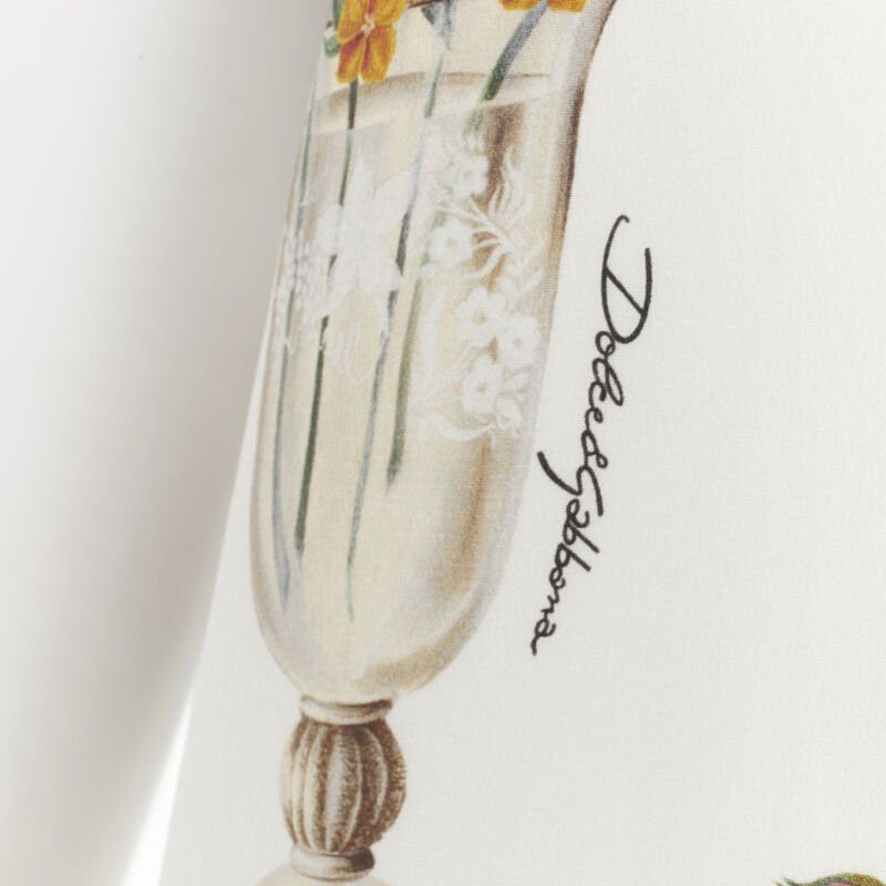 Dolce & Gabbana new DOLCE GABBANA silk vase floral lace cold shoulder flared dress IT38 XS Size XS / US 0-2 / IT 36-38 - 9 Thumbnail