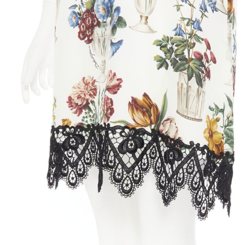 Dolce & Gabbana new DOLCE GABBANA silk vase floral lace cold shoulder flared dress IT38 XS Size XS / US 0-2 / IT 36-38 - 8 Thumbnail
