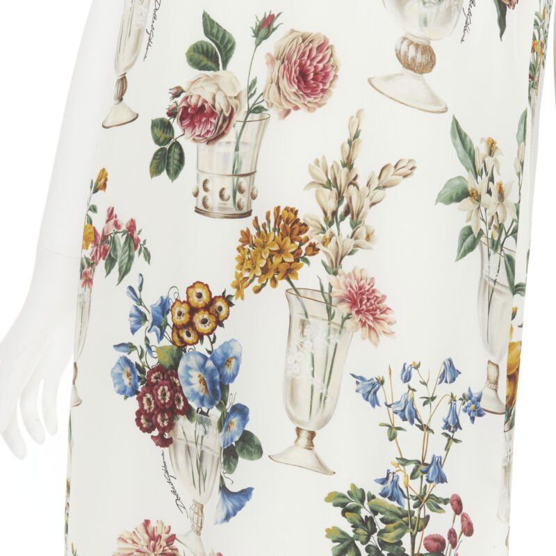 Dolce & Gabbana new DOLCE GABBANA silk vase floral lace cold shoulder flared dress IT38 XS Size XS / US 0-2 / IT 36-38 - 7 Thumbnail