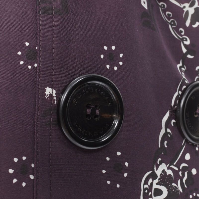 Burberry BURBERRY PRORSUM purple paisley bandana print double breasted trench coat UK6 XS Size XS / US 0-2 / IT 36-38 - 11 Thumbnail