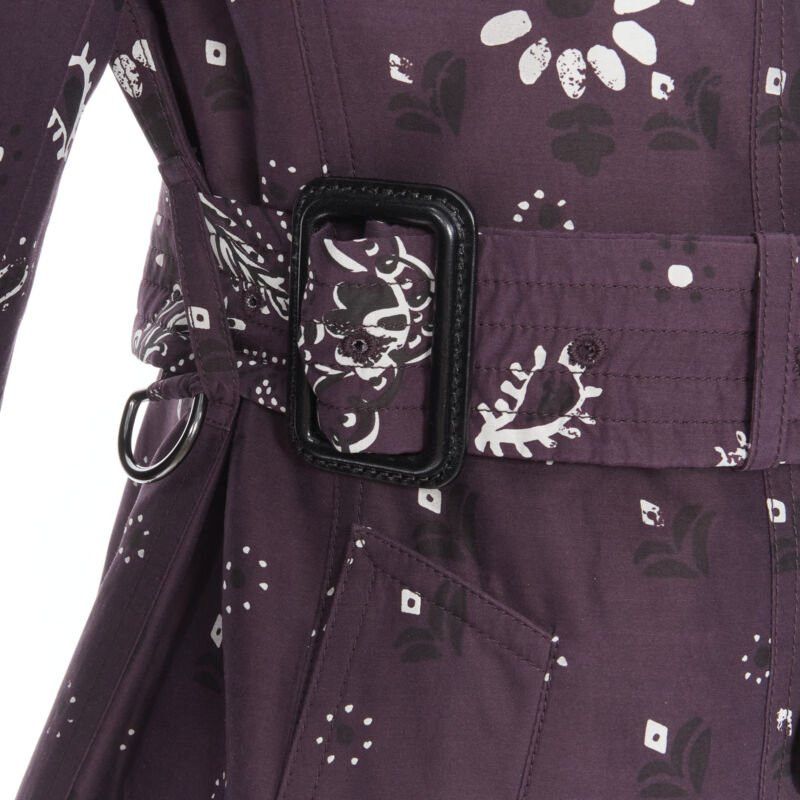 Burberry BURBERRY PRORSUM purple paisley bandana print double breasted trench coat UK6 XS Size XS / US 0-2 / IT 36-38 - 10 Thumbnail
