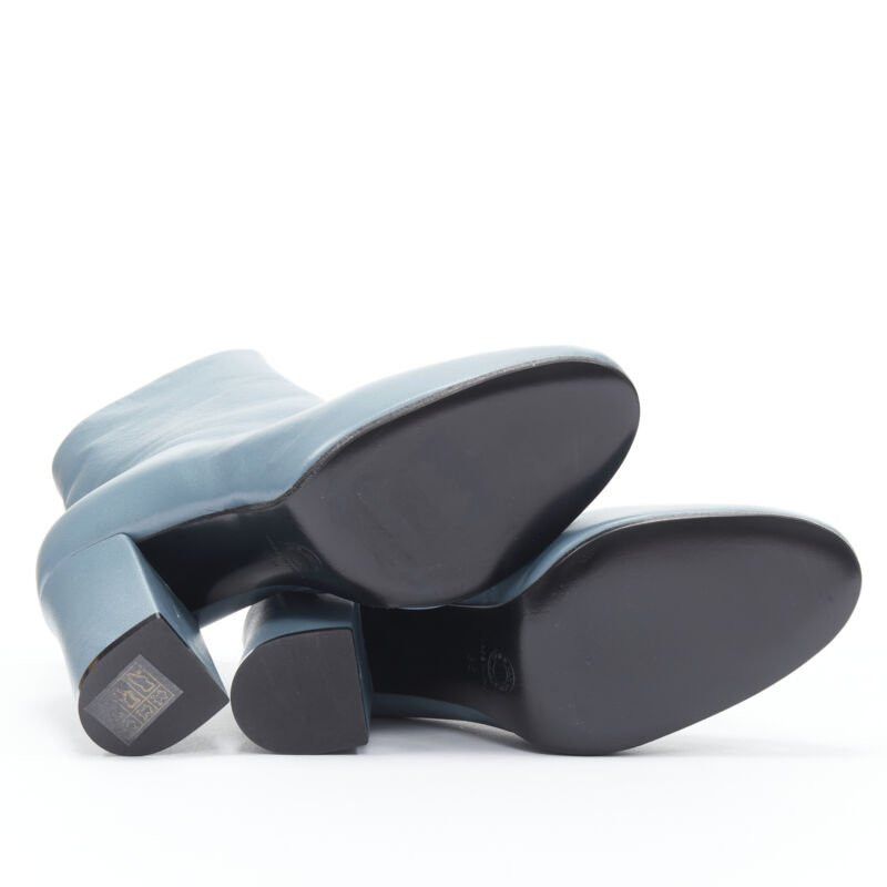Dries Van Noten DRIES VAN NOTEN Runway slate blue rose print block heel ankle boot EU36 Size US 6 / IT 36 - 12 Thumbnail