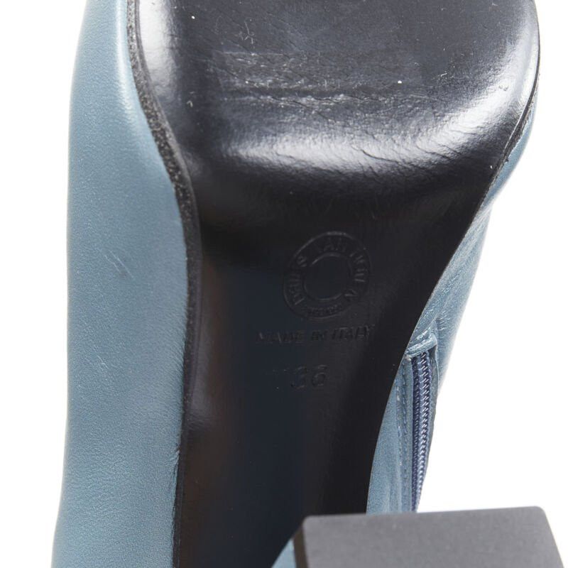 Dries Van Noten DRIES VAN NOTEN Runway slate blue rose print block heel ankle boot EU36 Size US 6 / IT 36 - 10 Thumbnail